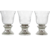 Fyrfadsstage på sølv fod 10x10x14 cm